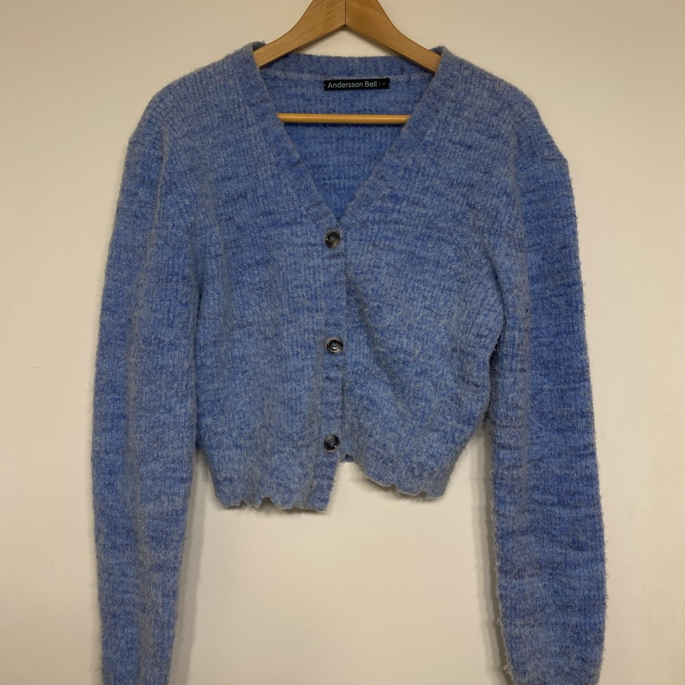 Anderson Bell Women's Blue Cardigan Sweater